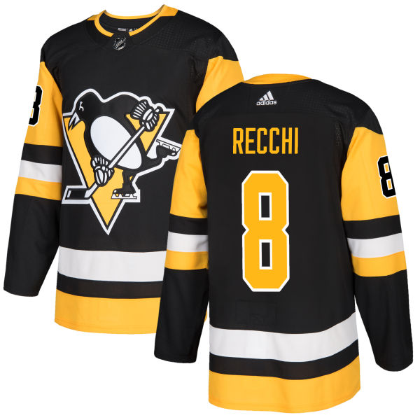 Adidas Penguins #8 Mark Recchi Black Home Authentic Stitched NHL Jersey